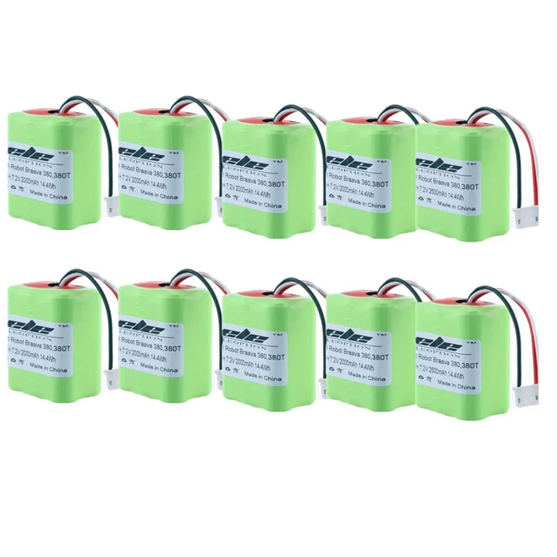 10PCS 7.2V 2.5Ah 2500mAh Ni-MH Battery for iRobot Roomba Braava 380 380T