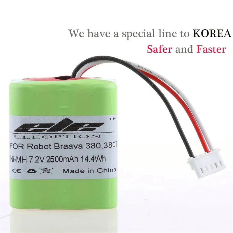 10PCS 7.2V 2.5Ah 2500mAh Ni-MH Battery for iRobot Roomba Braava 380 380T