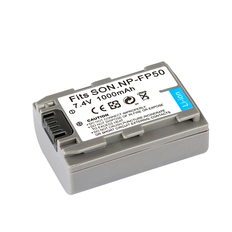 1000mAh NP-FP50 NP FP50 Camera Battery For Sony NP-FP60 NP-FP90 DCR-SX40 SX40R SX41 Accumulator