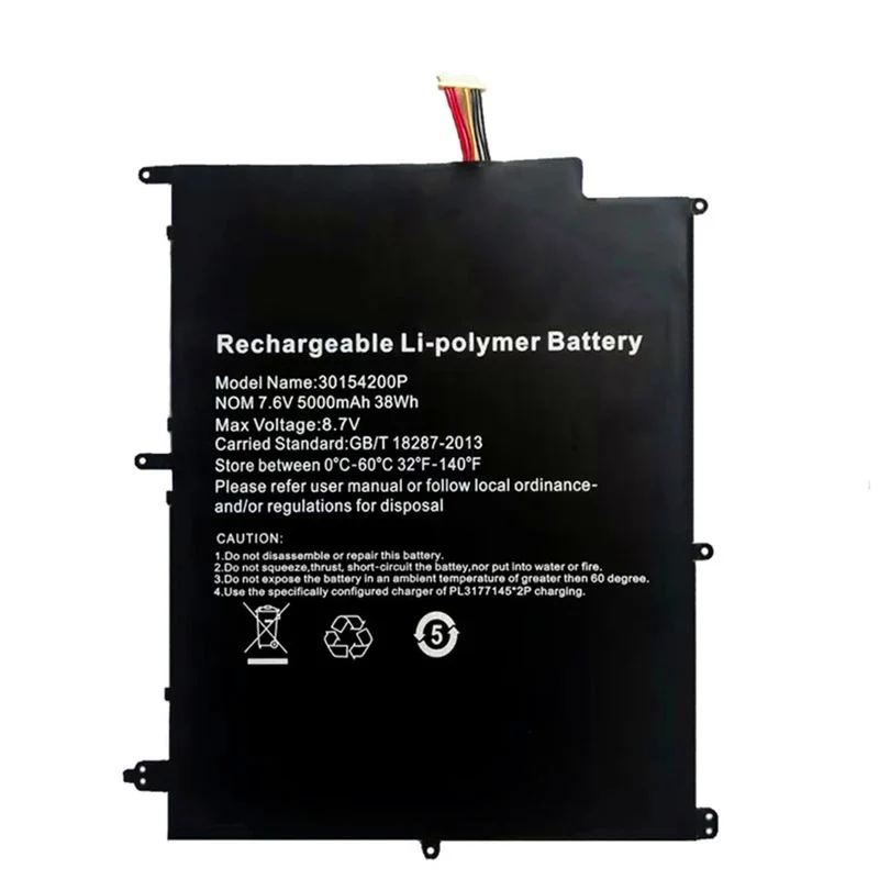 7.6V 5000mAh 30154200P Laptop Notebook Tablet Battery For Irbis NB132 7-Wires Plug Lines NV-2874180-2s