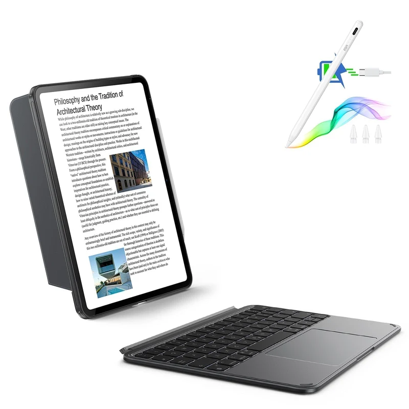 iPad 10th Gen Shift Keyboard Case (Detachable) With Digital Pencil Bundle -US Layout-Dark Gray