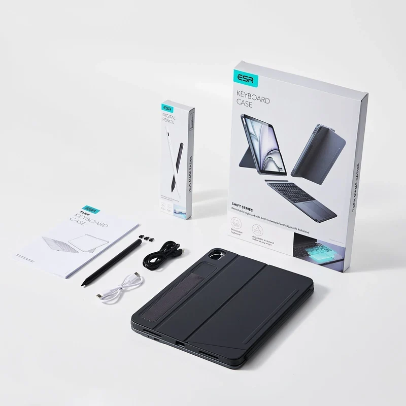iPad 10th Gen Shift Keyboard Case (Detachable) With Digital Pencil Bundle -US Layout-Dark Gray