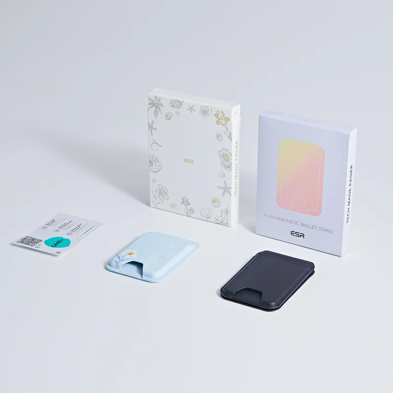 Classic Magnetic Wallet and Wallet Stand Bundle - Tropical Paradise&Midnight Black