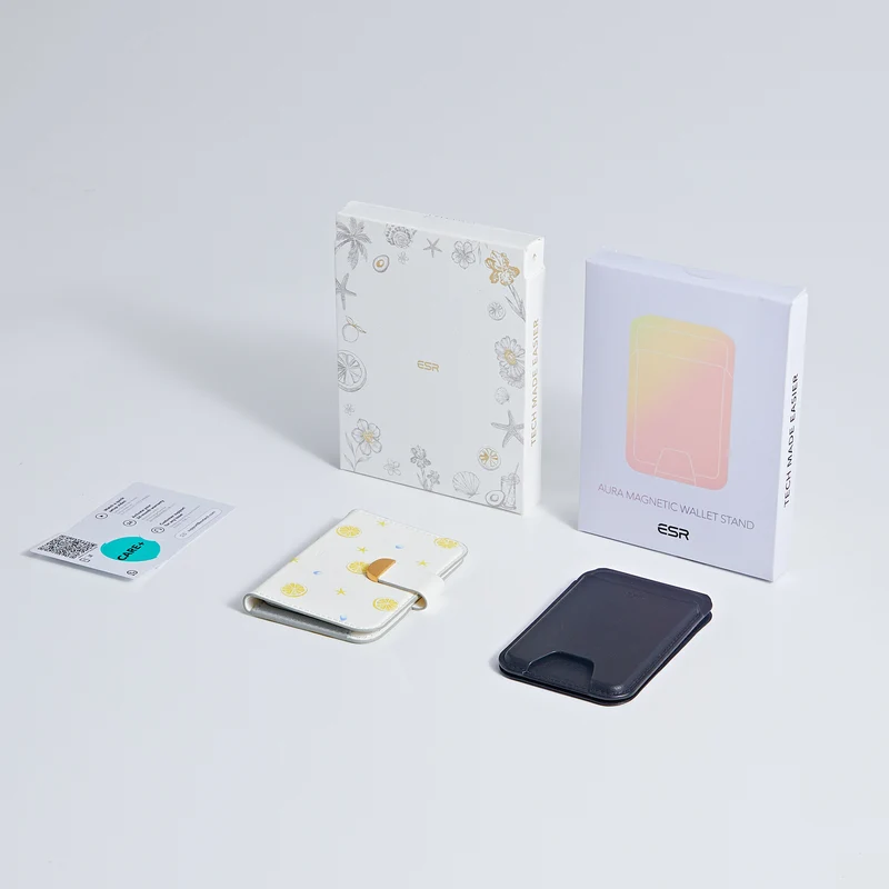 Aura Clutch Magnetic Wallet and Classic Wallet Stand Bundle - Coastal Summer&Midnight Black