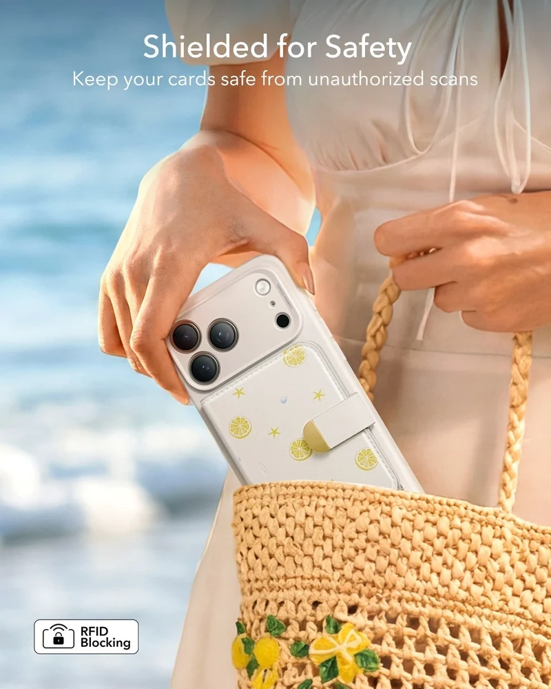 iPhone 17 Pro Max Classic Hybrid Magnetic Case (Camera Control) & Aura Clutch Magnetic Wallet - Coastal Summer