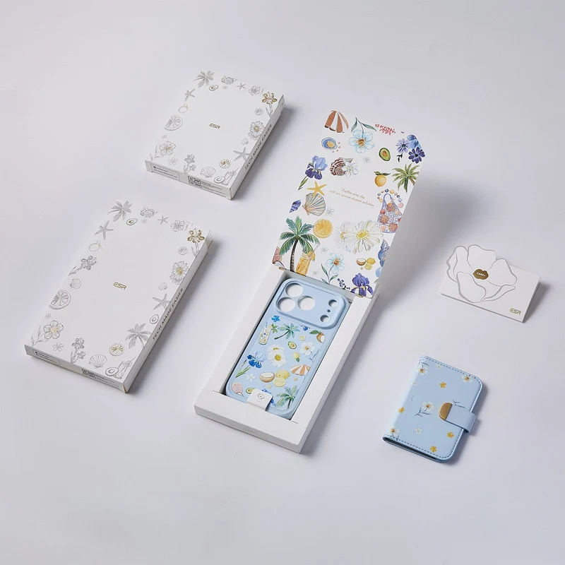 iPhone 17 Classic Hybrid Magnetic Case (Camera Control) & Aura Clutch Magnetic Wallet - Tropical Paradise