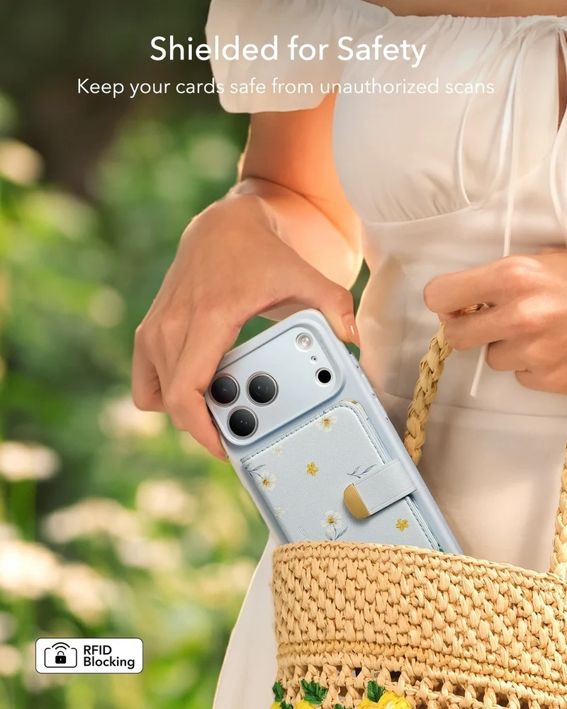 iPhone 17 Classic Hybrid Magnetic Case (Camera Control) & Aura Clutch Magnetic Wallet - Tropical Paradise
