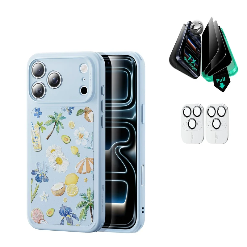 iPhone 17 Pro Bundle Classic Hybrid Magnetic Case (Camera Control) and Armorite Privacy Screen Protector - Tropical Paradise