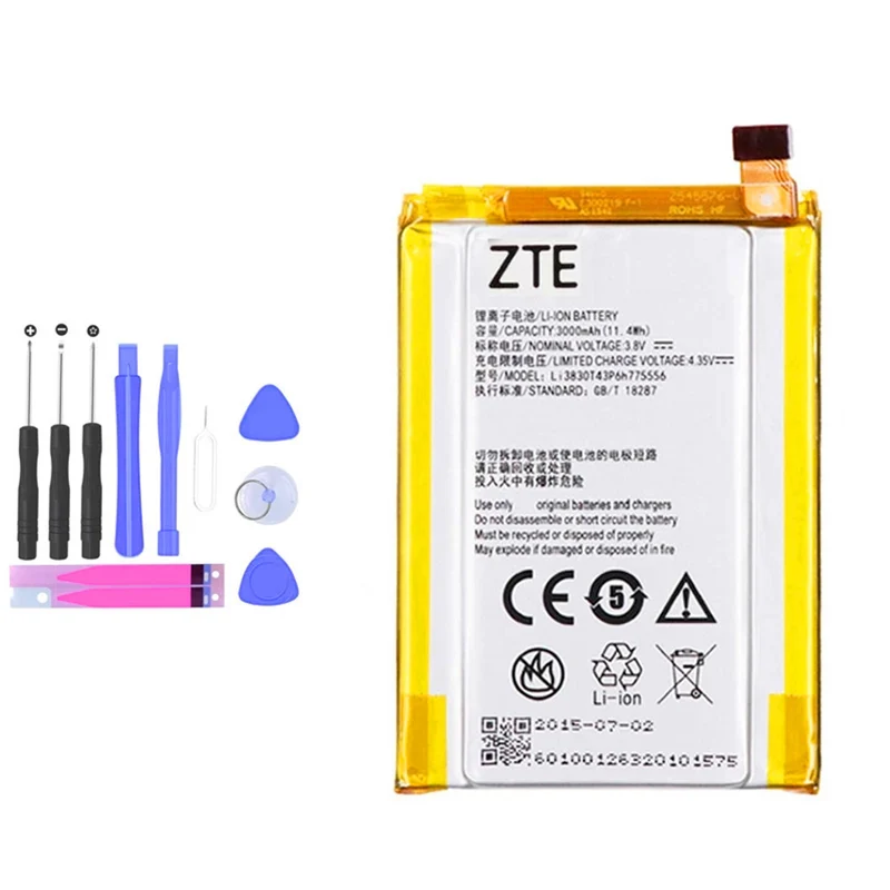 3000mAh Li3830T43p6h775556 Replacement Battery For ZTE Axon Lux A1 A2015 / Axon Pro Mobile Phone Accumulator+tools