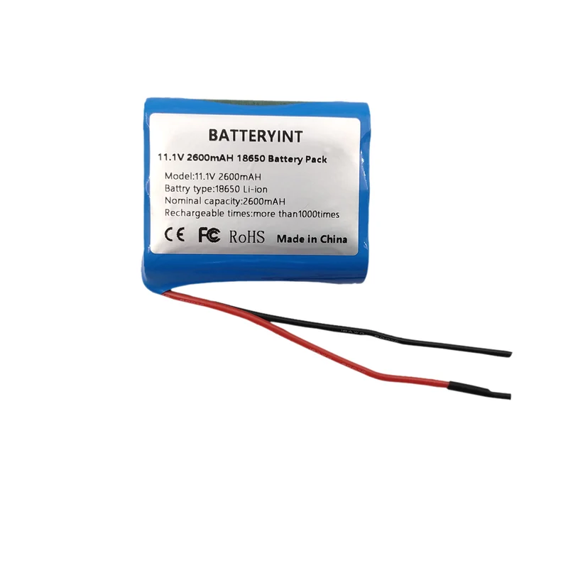11.1V 2600mAh 3S1P 18650 Rechargeable Lithium Ion Battery With NTC PCB And Connector