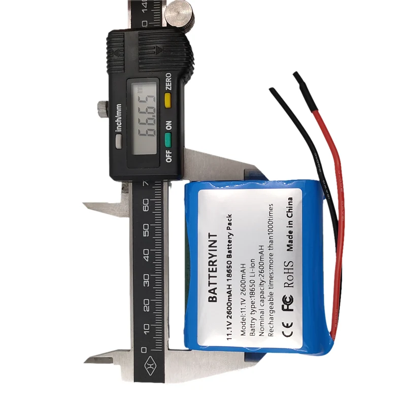 11.1V 2600mAh 3S1P 18650 Rechargeable Lithium Ion Battery With NTC PCB And Connector