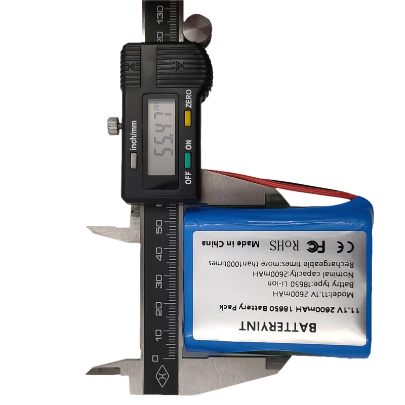 11.1V 2600mAh 3S1P 18650 Rechargeable Lithium Ion Battery With NTC PCB And Connector