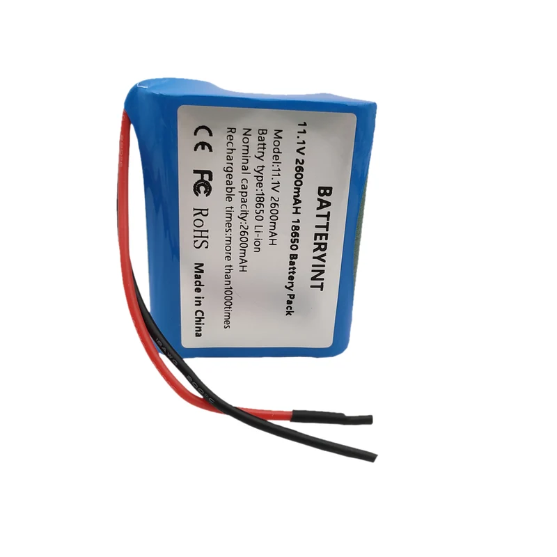 11.1V 2600mAh 3S1P 18650 Rechargeable Lithium Ion Battery With NTC PCB And Connector