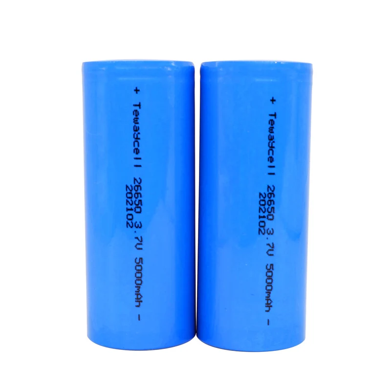 2pcs 3.7V Flat top 5000mah 26650 Li-ion Battery For Flashlight Headlamp Power Bank