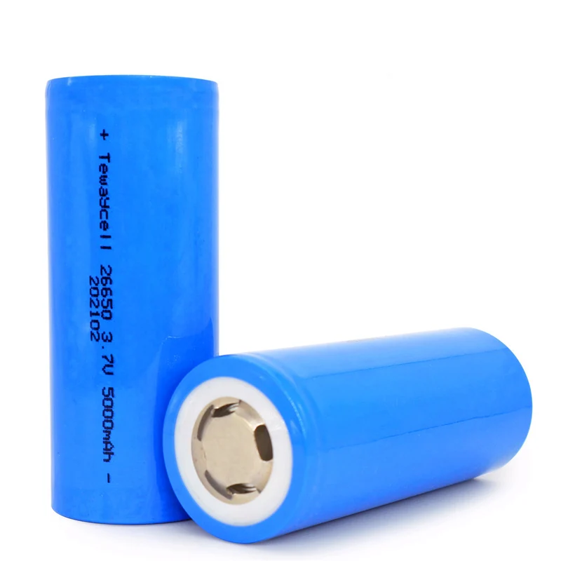 2pcs 3.7V Flat top 5000mah 26650 Li-ion Battery For Flashlight Headlamp Power Bank