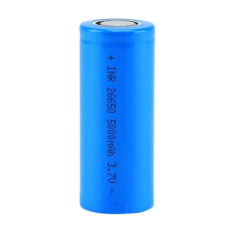 2pcs 3.7V Flat top 5000mah 26650 Li-ion Battery For Flashlight Headlamp Power Bank