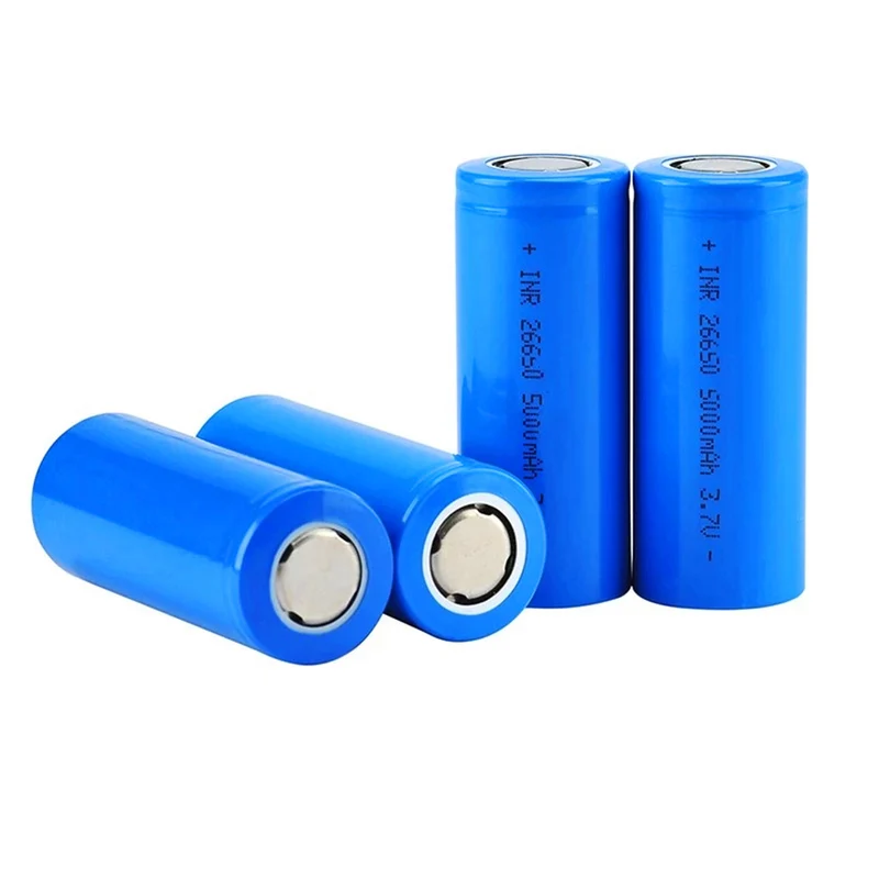 2pcs 3.7V Flat top 5000mah 26650 Li-ion Battery For Flashlight Headlamp Power Bank