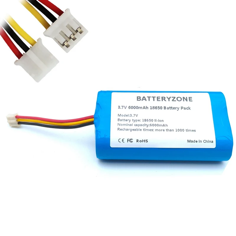3.7v 18650 1S2P 6000mAh Lithium Ion Battery Pack For Video Doorbell Speaker Work light With PCB And 10K NTC