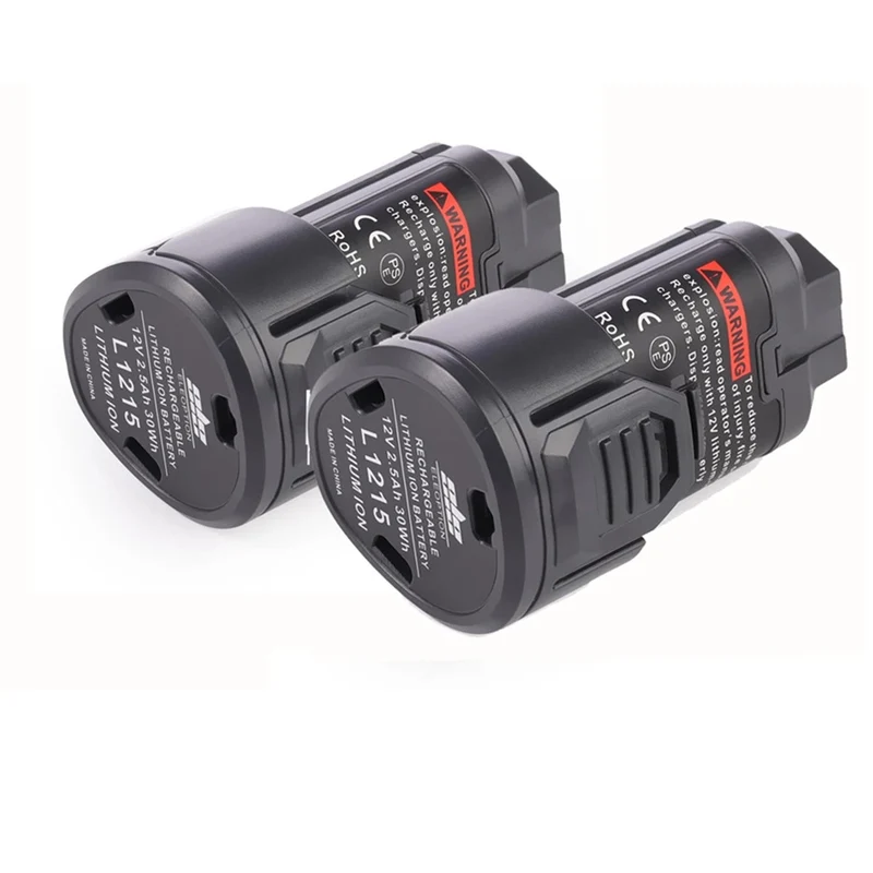 2PCS 12V 2500mAh Li-Lon Battery For AEG Ridgid L1215 BS12C,BS12C2,BSS12C L1215P L1215R