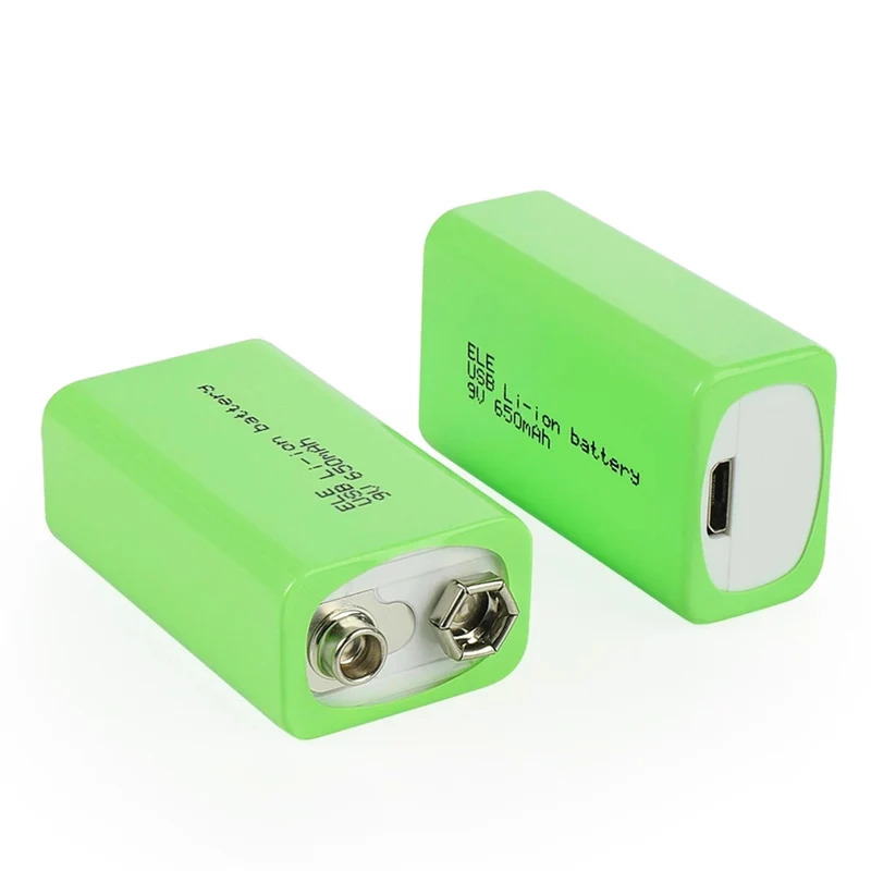 2PCS 9V 650mAh li-ion Battery 6F22 for RC Helicopter Model Microphone Toy