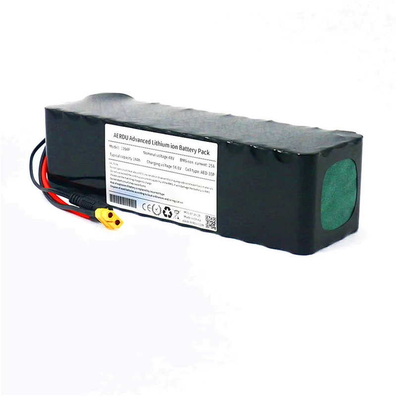 13S4P 48v 14Ah AED-3613414 lithium ion battery for bicycle scooter 25A BMS