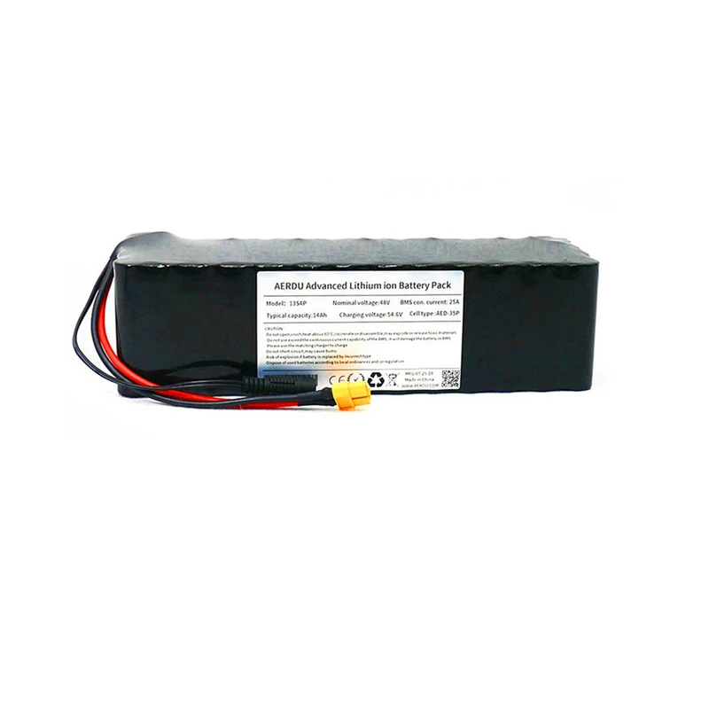 13S4P 48v 14Ah AED-3613414 lithium ion battery for bicycle scooter 25A BMS