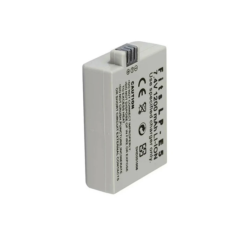 2PCS 7.4v 1200mah LP-E5 lithium-ion battery for 450d 500d 1000d kiss x2 x3 f rebel xs xsi t1i