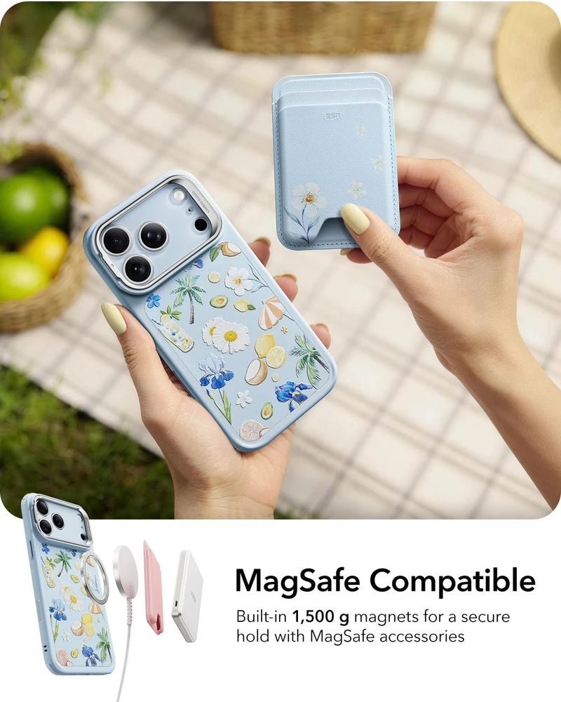 iPhone 17 Pro Bundle Classic Hybrid Magnetic Case (Camera Control, Stash Stand) and Armorite Screen Protector - Tropical Paradise