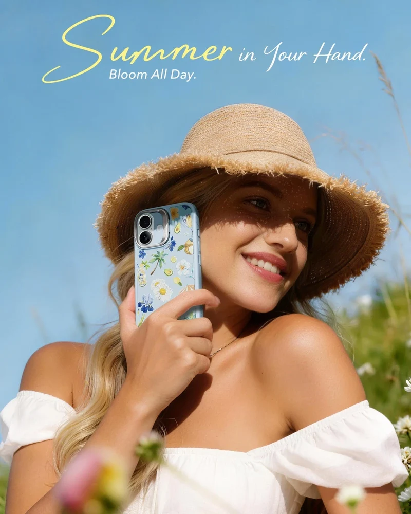 iPhone 17 Classic Hybrid Magnetic Case (Camera Control, Stash Stand) - Tropical Paradise