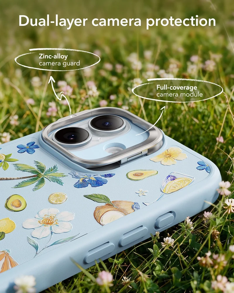 iPhone 17 Classic Hybrid Magnetic Case (Camera Control, Stash Stand) - Tropical Paradise