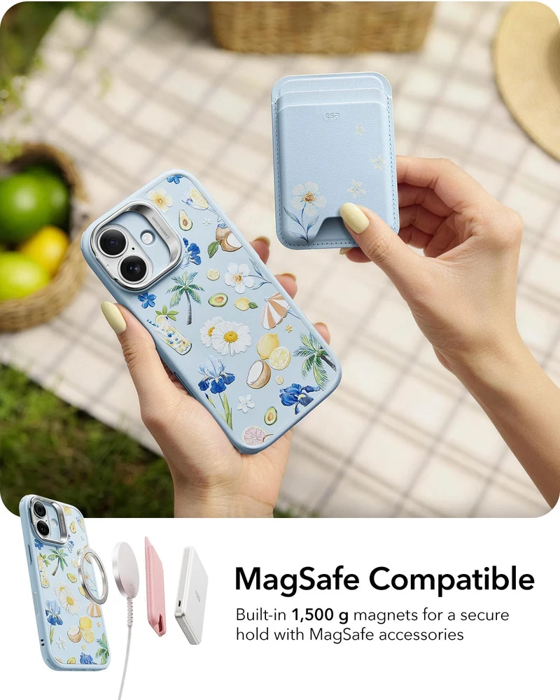 iPhone 17 Classic Hybrid Magnetic Case (Camera Control, Stash Stand) - Tropical Paradise