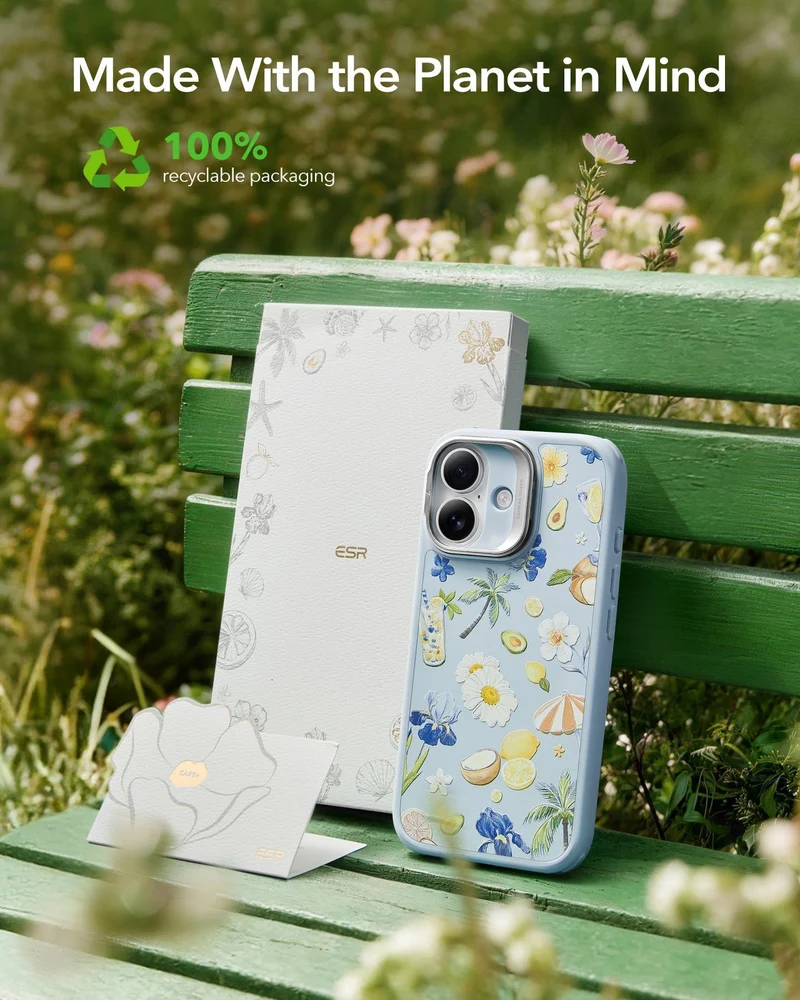 iPhone 17 Classic Hybrid Magnetic Case (Camera Control, Stash Stand) - Tropical Paradise