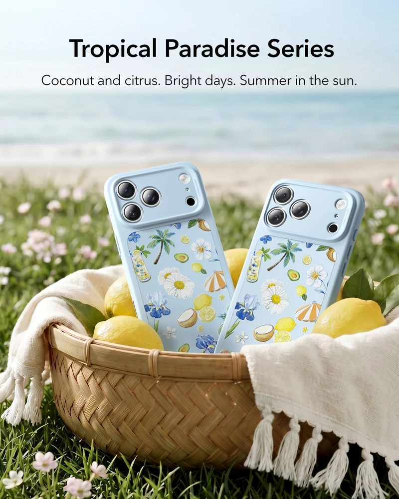 iPhone 17 Pro Max Bundle Classic Hybrid Magnetic Case (Camera Control) and Armorite Screen Protector - Tropical Paradise
