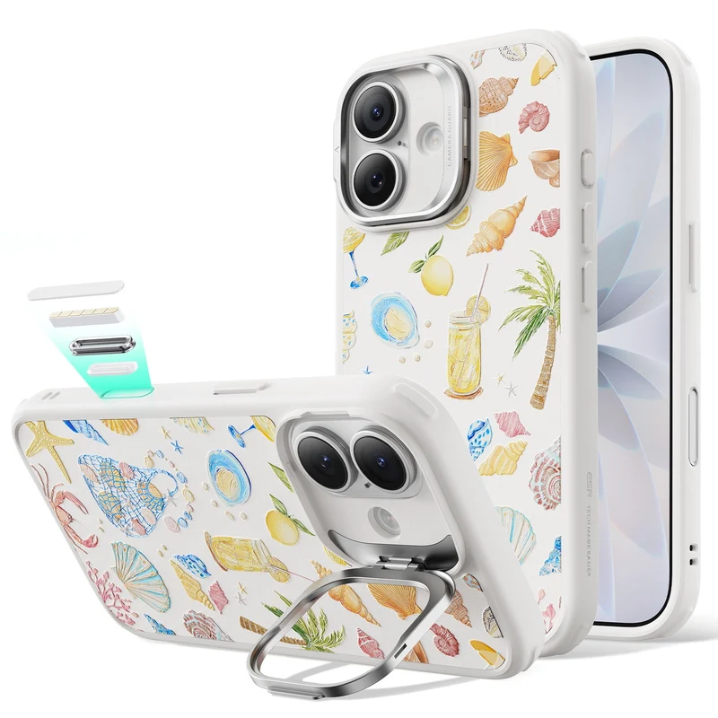 iPhone 17 Classic Hybrid Magnetic Case (Camera Control, Stash Stand) - Coastal Summer