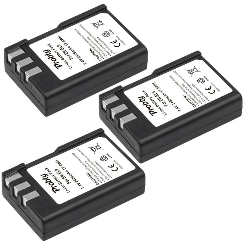 2 pieces 7.4v 2400mah EN-EL9 EN-EL9a Li-Ion battery for Nikon D40 D40X D60 D3000 D5000