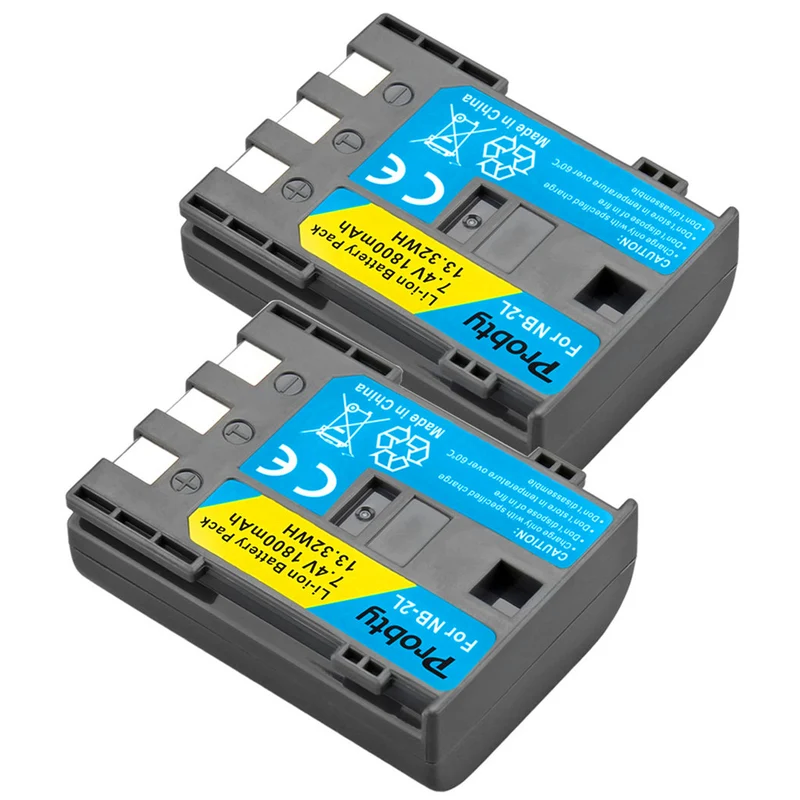 2 pieces 7.4v 1800mah NB-2LB lithium-ion battery for Canon Digital EOS 350D / 400D Rebel XT XTi NB-2JH EOS Kiss Digit