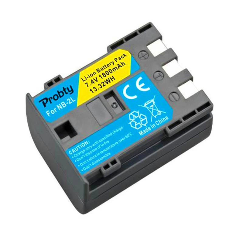 2 pieces 7.4v 1800mah NB-2LB lithium-ion battery for Canon Digital EOS 350D / 400D Rebel XT XTi NB-2JH EOS Kiss Digit