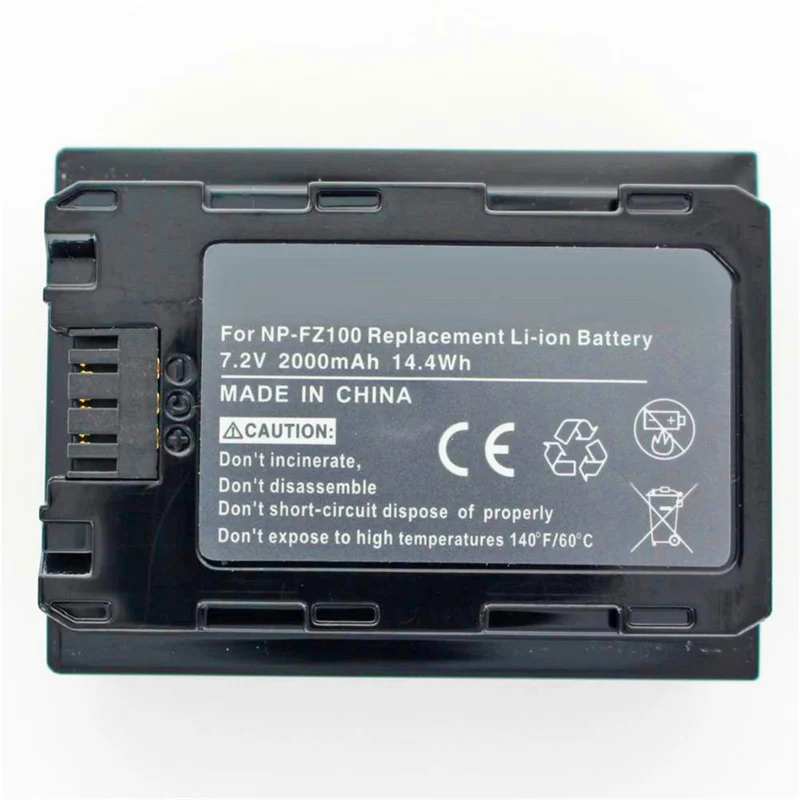 7.5v 2000mah NP-FZ100 Lithium-ion battery for Sony A7 Mark 3, A7R Mark 3, Alpha a7 III, ILCE-7RM3