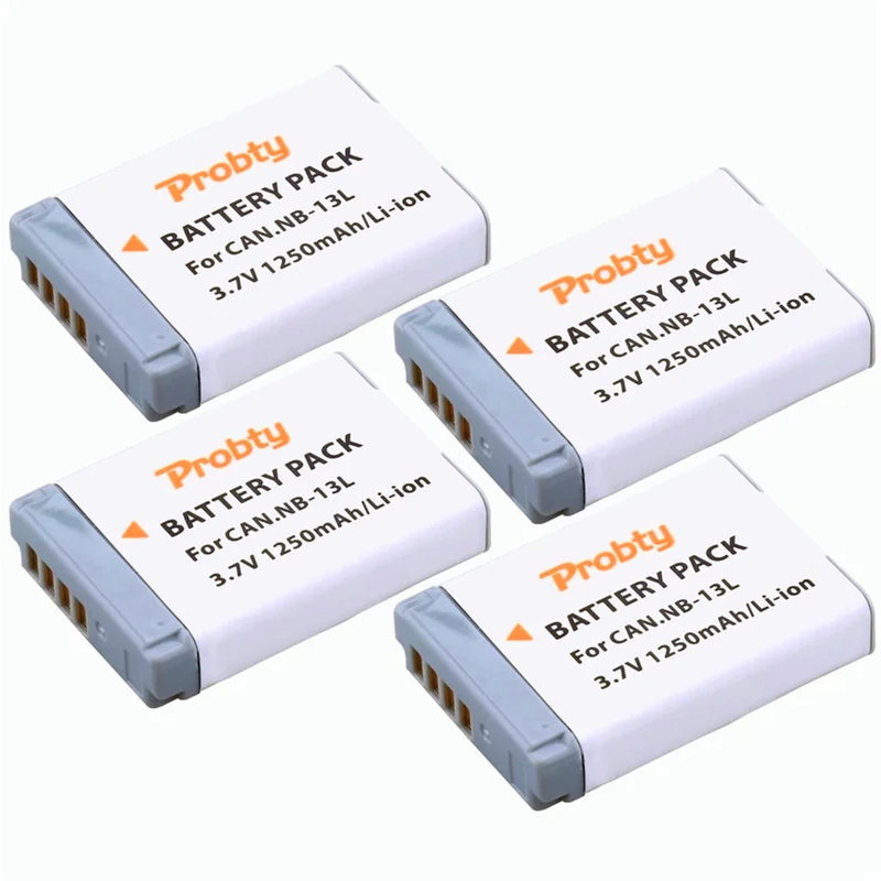 4 pieces 3.7v 1250mah battery for CAN.Nb-13L