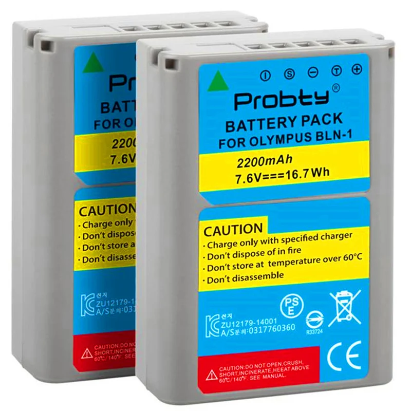 2 pieces 7.6V 2200mAh lithium-ion battery for Olympus OM-D E-M1, OM-D E-M5 digital camera