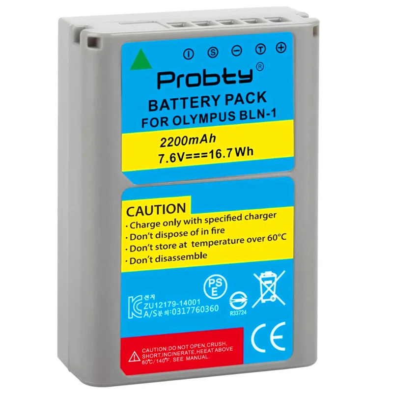 2 pieces 7.6V 2200mAh lithium-ion battery for Olympus OM-D E-M1, OM-D E-M5 digital camera