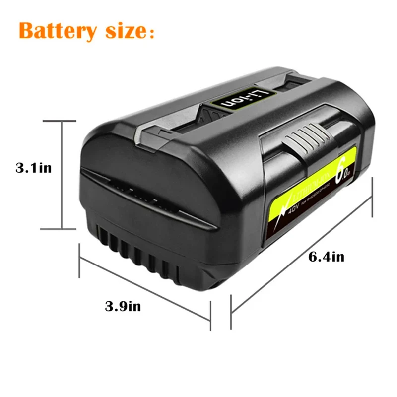 40V 6.0Ah Li-Ion battery for Ryobi OP4040 OP4026 OP4030 OP4050 OP4060A power tool battery