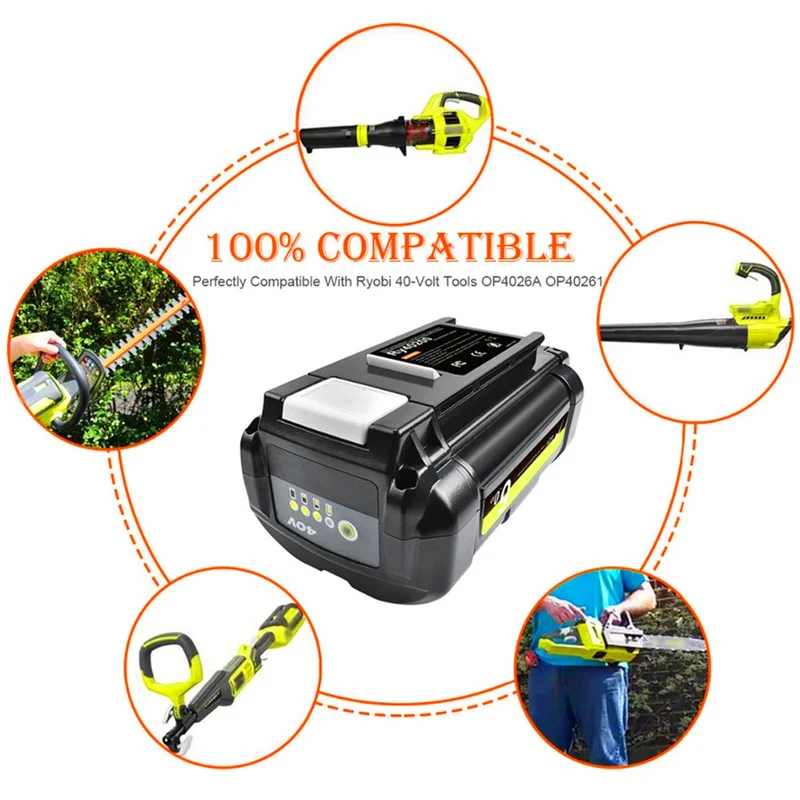 40V 6.0Ah Li-Ion battery for Ryobi OP4040 OP4026 OP4030 OP4050 OP4060A power tool battery