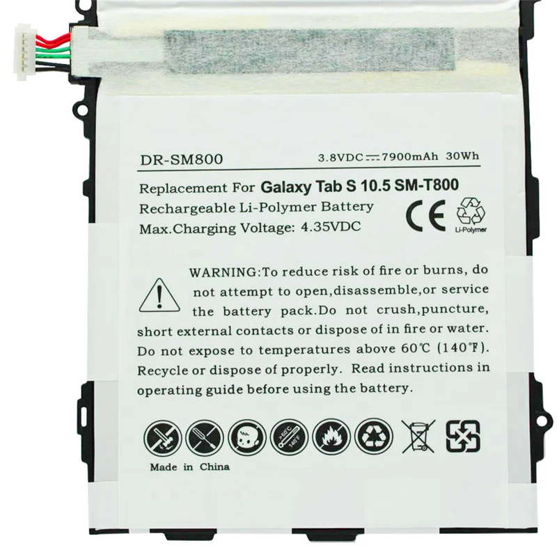3.8V 7900mAh lithium polymer battery for SAMSUNG Galaxy Tab S 10.5 SM-T800, SM-T805
