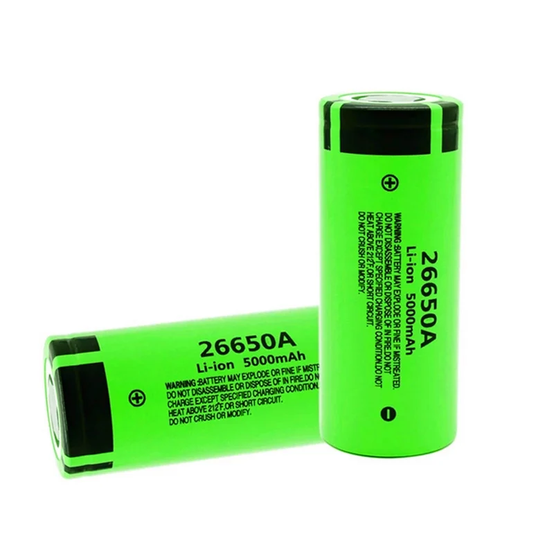 2 pieces 26650A 3.7 V 5000 mAh lithium-ion battery