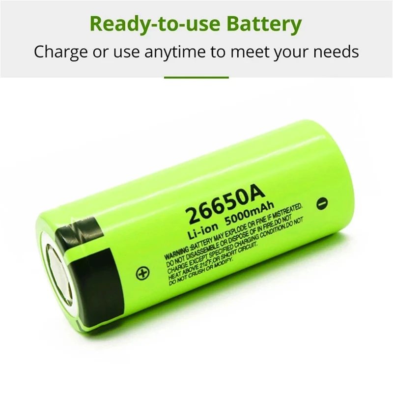 2 pieces 26650A 3.7 V 5000 mAh lithium-ion battery