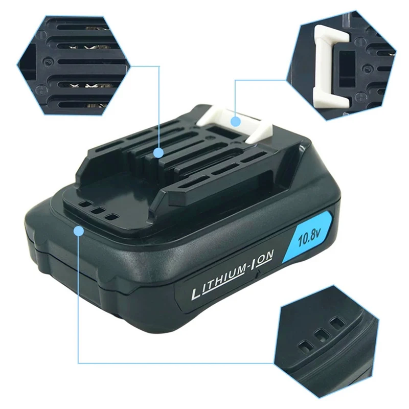 2 pieces 12V MAX 10.8V 2000mAh for Makita DF031D DF031DWAE DF031DZ DF032DZ DF032DSAJ