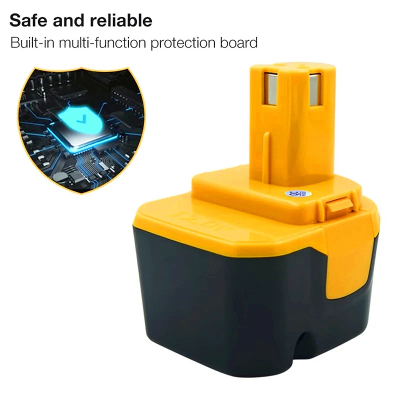 2 pieces 12V 3000mAh Ni-Mh battery for B-1230H B-1222H Ryobi CHD1202 CTH1201 BID-123