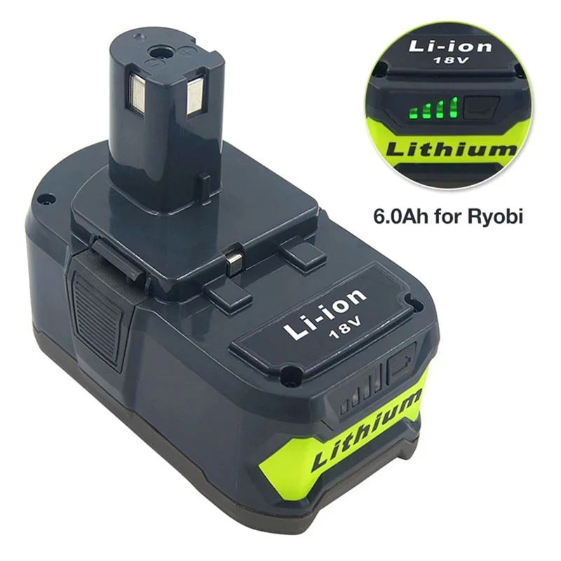 18V 6000mAh Li-Ion replacement battery for Ryobi P100 P109 P104 RB18L40