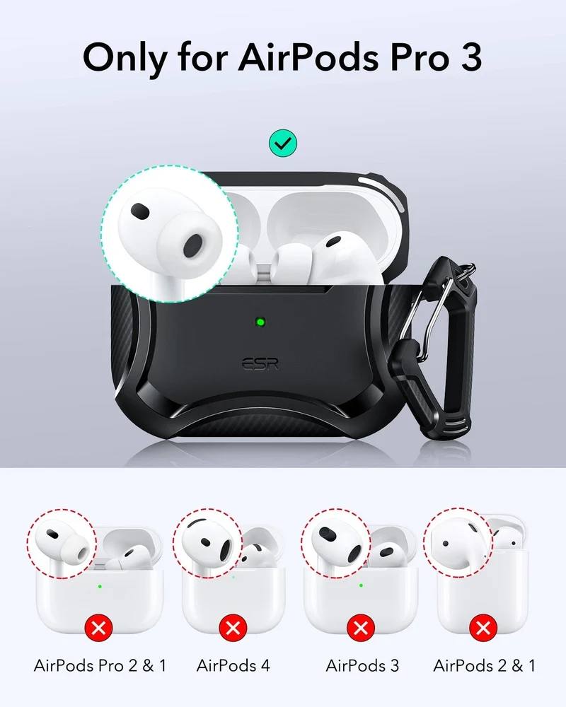 25W CryoBoost Foldable 3-in-1 Magnetic Charger & AirPods Pro 3 Cyber Tough Case Bundle – EU Plug-Black